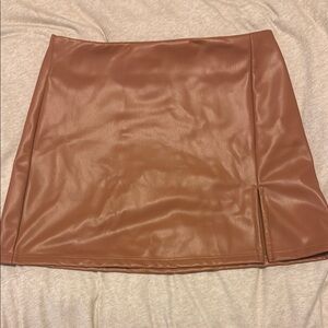 Altar’d State Brown Leather Mini Skirt